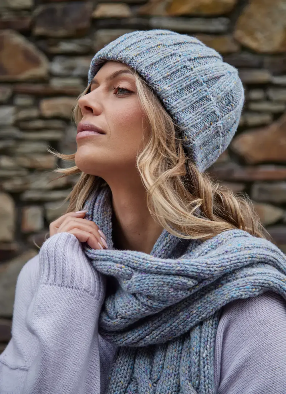 Fisherman Donegal Fleck Ribbed Beanie